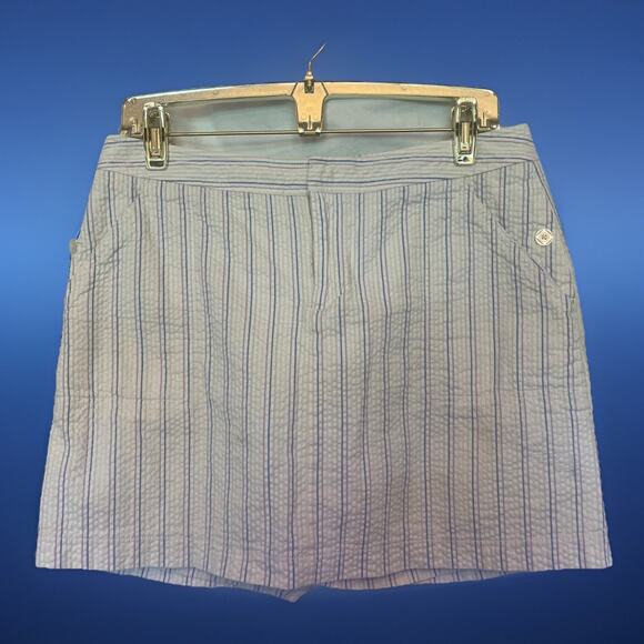 Skort Pickleball Tennis Golf Dockers Size 4 Seersucker 6 Pockets White Red Blue - Picture 1 of 13